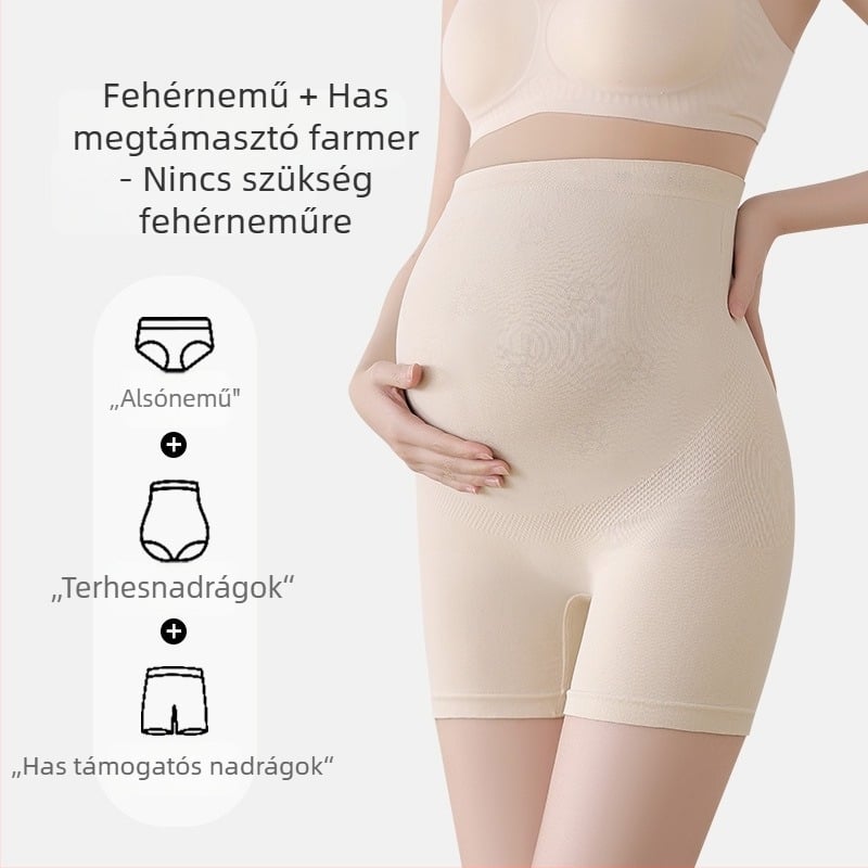 Kismama nadrág magas derekú, lélegző és antibakteriális nylon kötött anyagból, szövetszáma 30