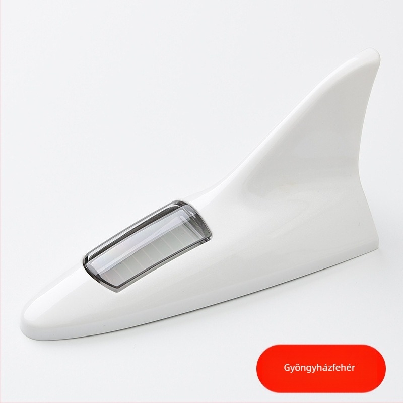 Napelemes LED lámpa cápauszony az autóhoz, ütközés elleni védelem, 8 LED, tetőre dísz antenna