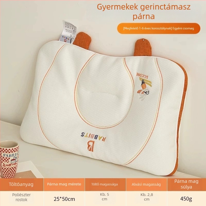 Gyerekeknek készült téglalap alakú párnahuzat belső párna poliészter rost töltettel; anyaga 70% poliester, 30% Lyocell; súly 0,5 kg-ig; gyerekeknek.