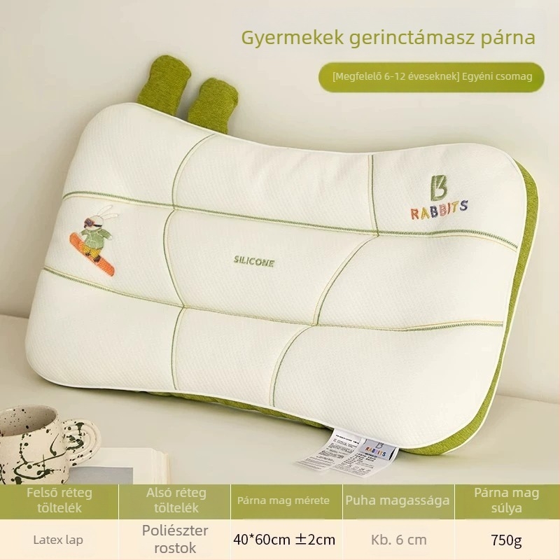 Gyerekeknek készült téglalap alakú párnahuzat belső párna poliészter rost töltettel; anyaga 70% poliester, 30% Lyocell; súly 0,5 kg-ig; gyerekeknek.