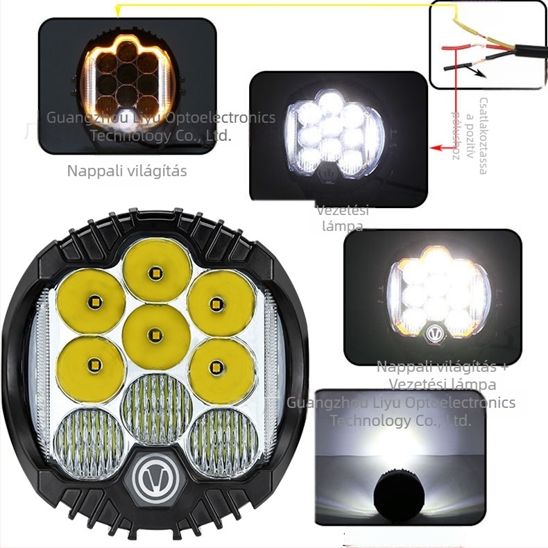 LED munkalámpa terepjárókhoz háromoldalas világítással, univerzális kompatibilitás, 9-36V, 4000 lm