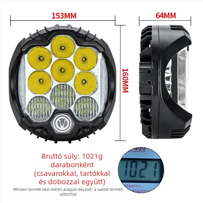 LED munkalámpa terepjárókhoz háromoldalas világítással, univerzális kompatibilitás, 9-36V, 4000 lm
