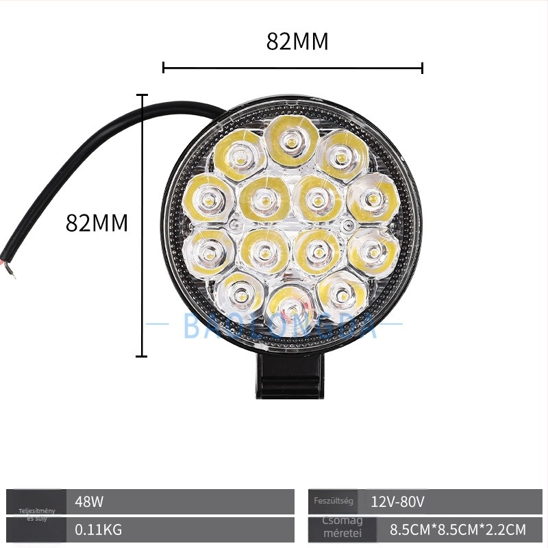 14 LED-es 42W LED munka világítás off-road járművekhez – tetőre szerelhető lámpa és segédfény, rendkívül fényes