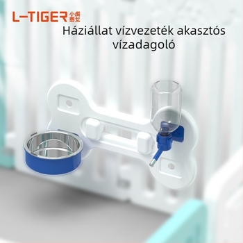 Kutyaketrechez függő vízadagoló, műanyagból, automatikus etetéssel, kiömlés elleni, ketreccel kompatibilis