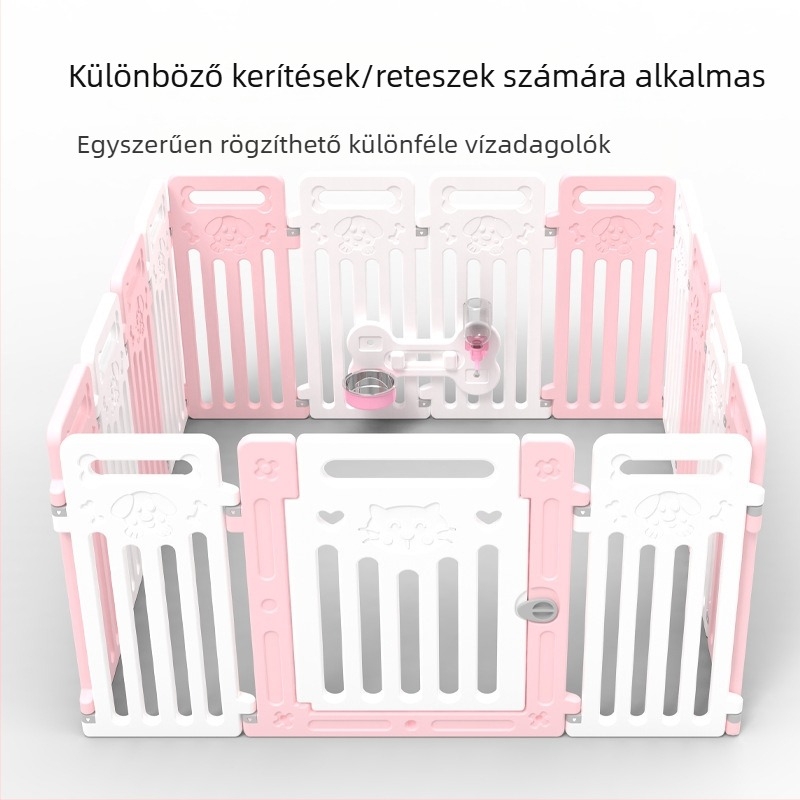 Kutyaketrechez függő vízadagoló, műanyagból, automatikus etetéssel, kiömlés elleni, ketreccel kompatibilis