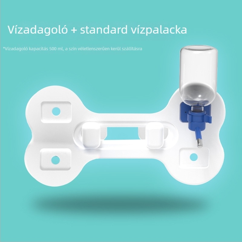 Kutyaketrechez függő vízadagoló, műanyagból, automatikus etetéssel, kiömlés elleni, ketreccel kompatibilis