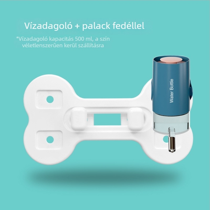 Kutyaketrechez függő vízadagoló, műanyagból, automatikus etetéssel, kiömlés elleni, ketreccel kompatibilis