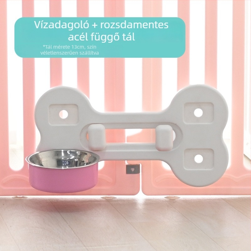 Kutyaketrechez függő vízadagoló, műanyagból, automatikus etetéssel, kiömlés elleni, ketreccel kompatibilis