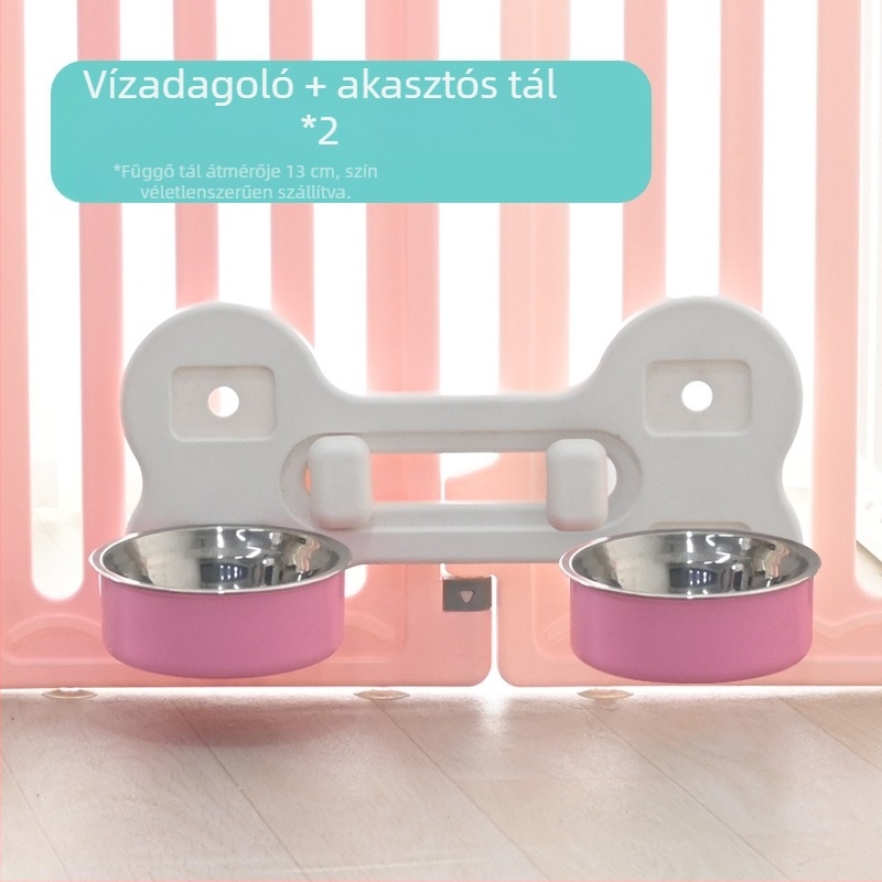 Kutyaketrechez függő vízadagoló, műanyagból, automatikus etetéssel, kiömlés elleni, ketreccel kompatibilis