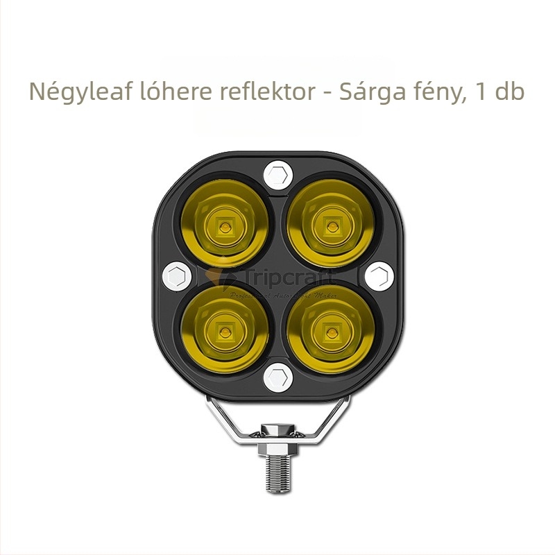 Motorkerékpár LED spotlámpa, négylevelű lóhere dizájn, 40W, 12–24V, 4000 lm