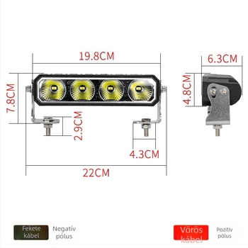 Off-road grille spotlámpa, hosszú sávos tetővilágítás, 80W, DC12-60V, modell ZS-5310