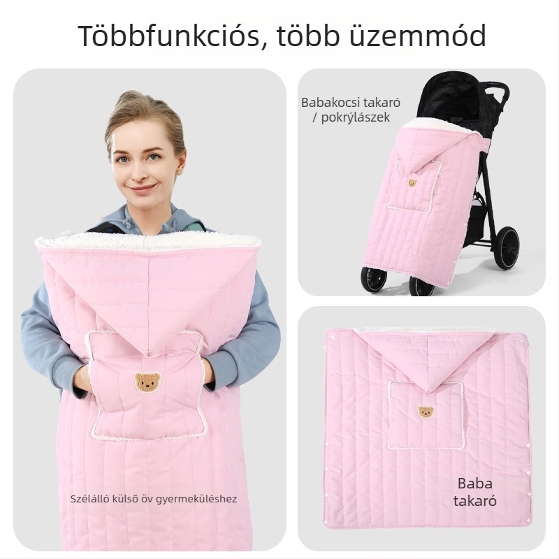 Babakocsihoz való takaró — őszi-téli meleg és szélvédő, flanel anyagból, koreai stílus, 0–6 éveseknek