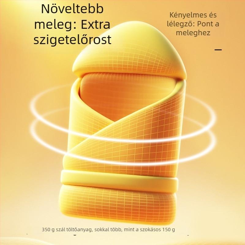 Újszülött takaró 95% tiszta pamut és poliészter töltettel – cartoon minta, megfelelő tavaszra, őszre és téli időszakra