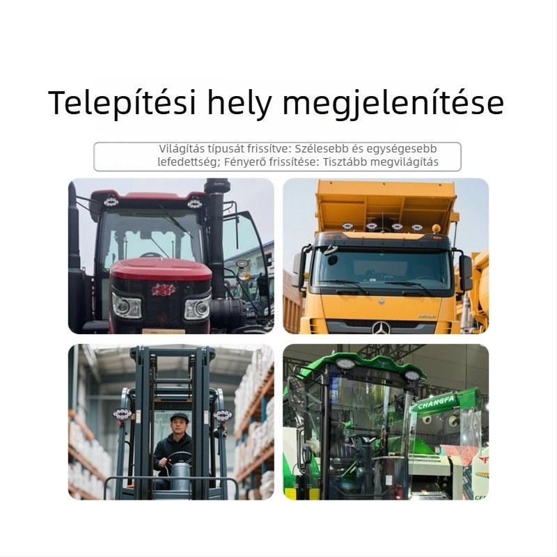 Traktor kabin LED mennyezeti fénye széles látómezővel, 24W, DC12-60V, 1040 lm, 6000-6500K