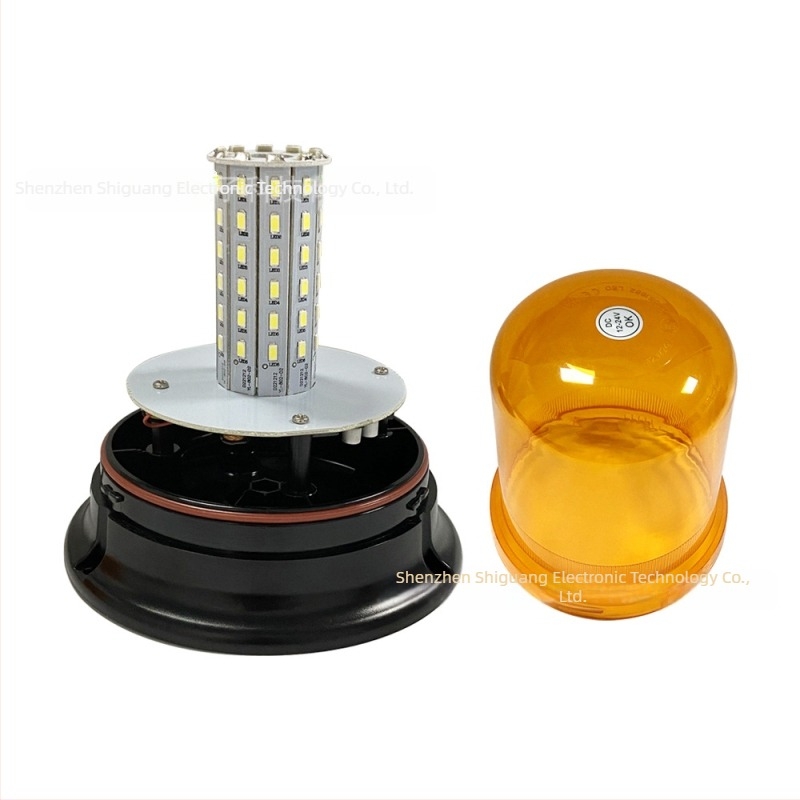 LED Riasztó Fény SG-SR17, 24V, 16W, mágneses tetőre szerelhető, mezőgazdasági gépekhez, iskolabuszhoz és mérnöki járművekhez