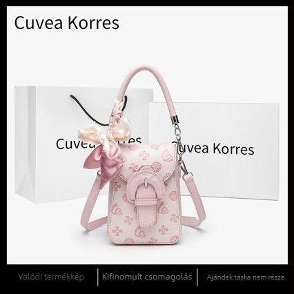 Cuvea Korres PU Keresztpántos Telefon Táska, Puha, Fedélzárás