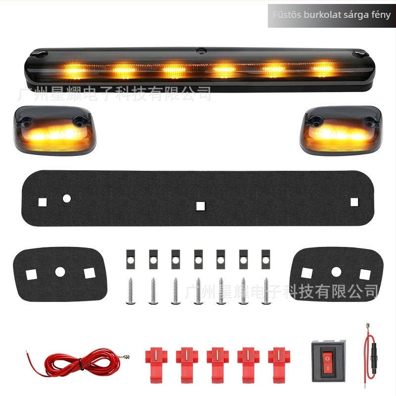 LED pickup tető figyelmeztető fények, 3 darabos készlet, 12V, 2500LM, ABS+LED, 20W