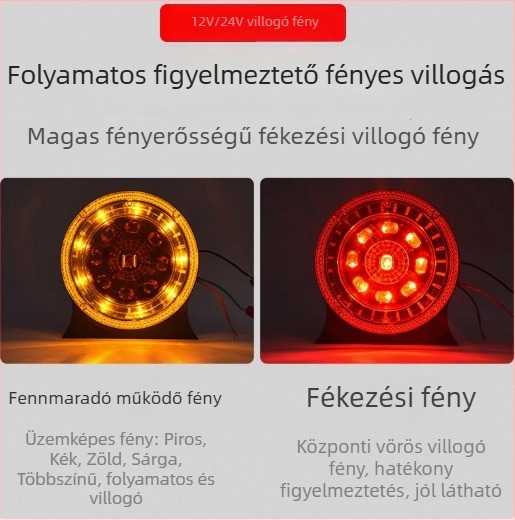 Kamion LED villanó fény 12-24V, hátsó és oldalsó fény, antifog a trailerhez