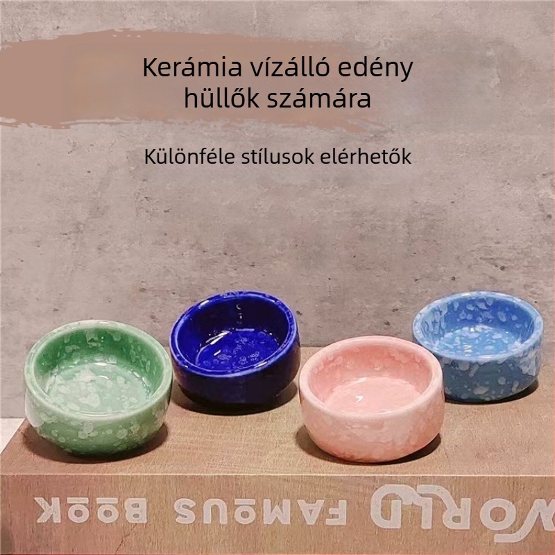 Kérámiás kisállat etető tál (Anti-Tilt, Anti-Splash; Xin Boheng; származás: Dehua; 360 darab; akváriumhoz)