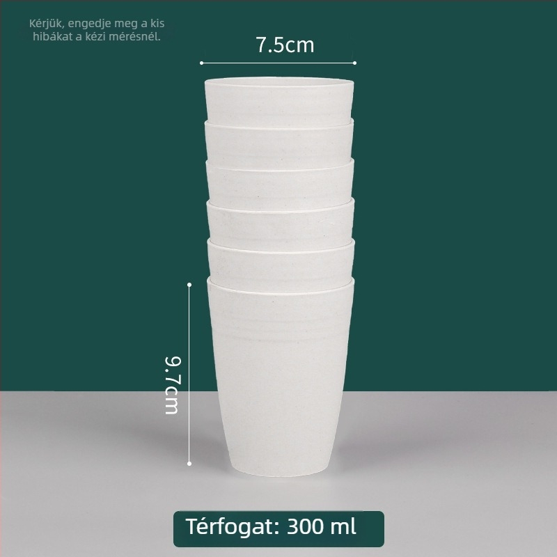 Egyszer használatos pohár rizshéjból, élelmiszer-minőségű, 101–200 ml, mikrohullámú sütőbe tehető, biológiailag lebomló