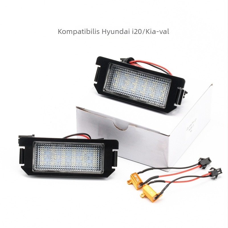 LED rendszámlámpa Hyundai i20 és Kia sorozathoz, 12V, 3W, 6500K, LED+PC, élettartam 50 000 óra