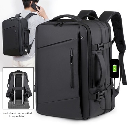 Kibővíthető laptop hátizsák, 16 hüvelykes laptop kompatibilitás, Oxford anyag, 56–75 L kapacitás, üzleti utazáshoz