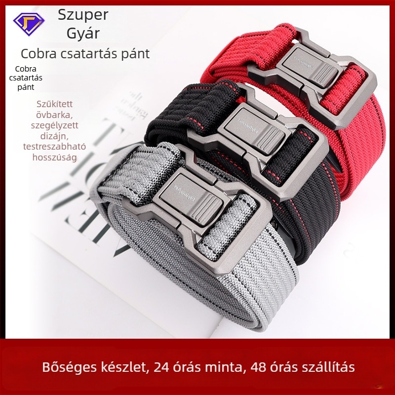 Nylon taktikai öv ötvözet csattal, snap zárás, szélesség 2–4 cm