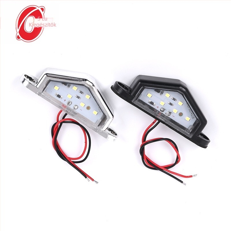 Kamion rendszámtábla lámpa, 6 LED, 12–24V működés