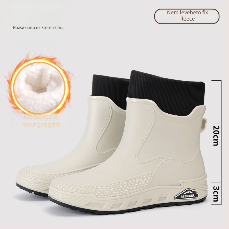 Uniszex PVC esőcsizmák, vízálló és csúszásmentes, alacsony szárú, slip-on