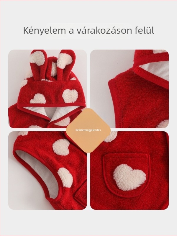 Kapucnival ellátott, kardigán-stílusú bélelt mellény, 100% pamut, virágos mintázat, újszülötteknek 0–12 hónap