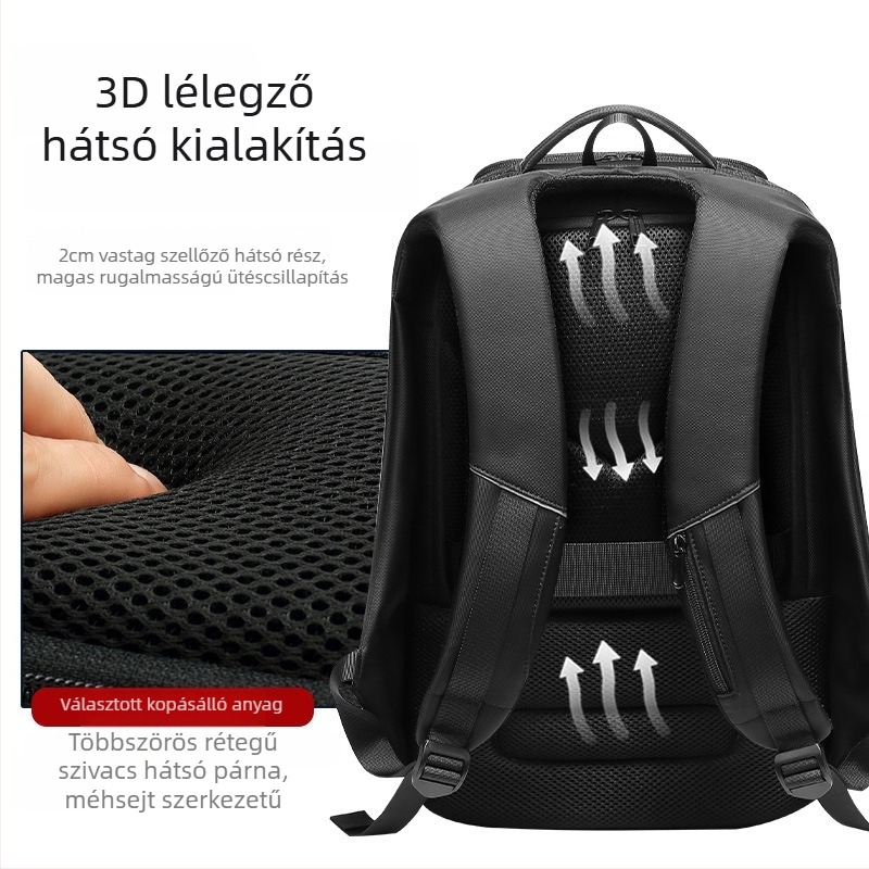 Hátizsák 20-35L, nylon, vízálló, 16 colos laptophoz illeszkedő, üzleti utazáshoz