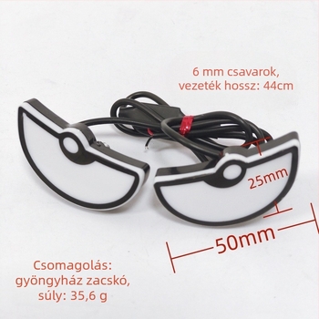 LED világítás motorkerékpár rendszámtábla csavarjaihoz — háromszög alakú ördögszemek, univerzális dekoratív kiegészítő, 12 V, 0,15 A, műanyag, kiegészítő szám 143