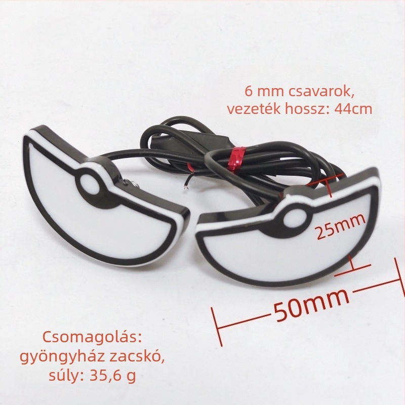 LED világítás motorkerékpár rendszámtábla csavarjaihoz — háromszög alakú ördögszemek, univerzális dekoratív kiegészítő, 12 V, 0,15 A, műanyag, kiegészítő szám 143