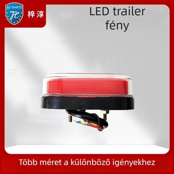 Négyzet alakú LED trailer hátsó lámpa, 12-36V, 0,5A, LED