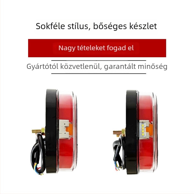 Négyzet alakú LED trailer hátsó lámpa, 12-36V, 0,5A, LED