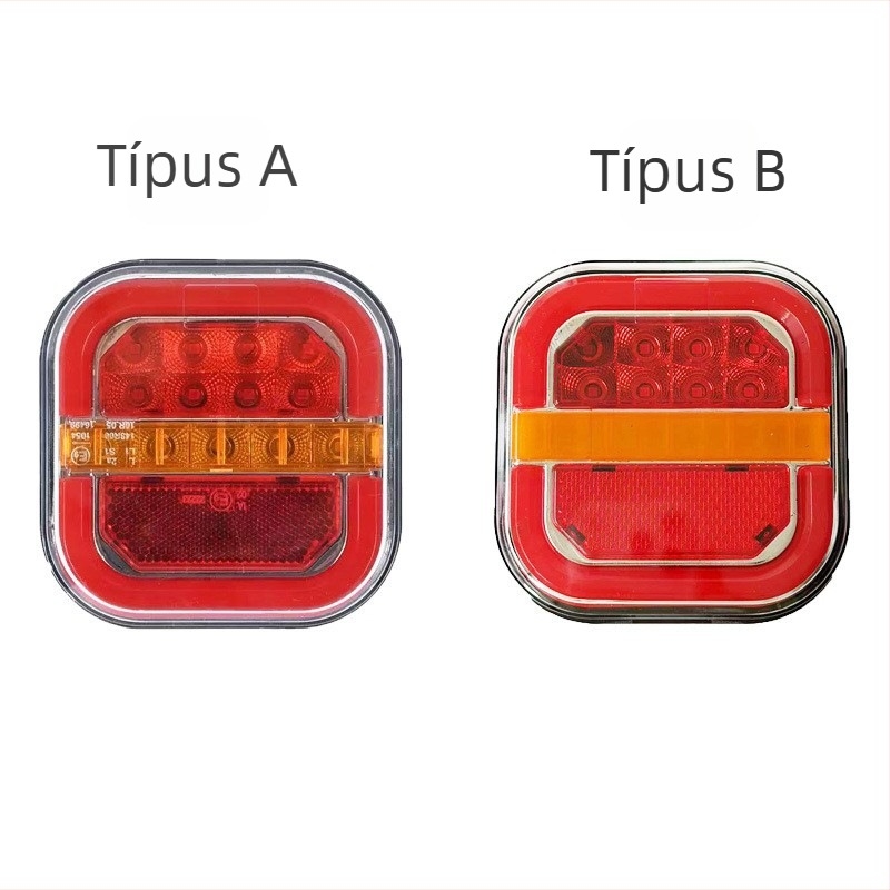 Négyzet alakú LED trailer hátsó lámpa, 12-36V, 0,5A, LED