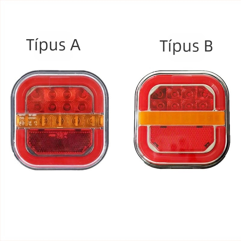 Négyzet alakú LED trailer hátsó lámpa, 12-36V, 0,5A, LED