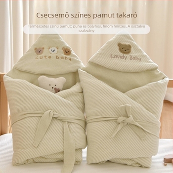 Baba pléd tiszta pamutból, poliészter töltettel, ősz–tél szezonra, újszülöttek számára.