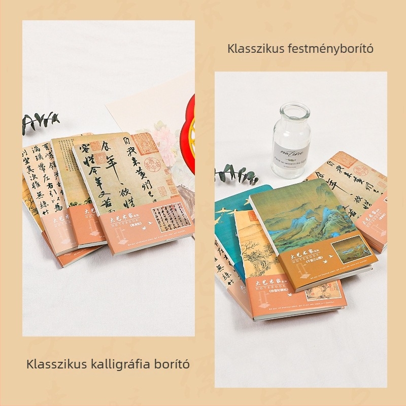 Kínai stílusú notesz vonalas kötésű, papírborító, Dowling papír, 80 g/m², 100–200 oldal