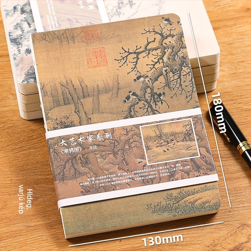Kínai stílusú notesz vonalas kötésű, papírborító, Dowling papír, 80 g/m², 100–200 oldal