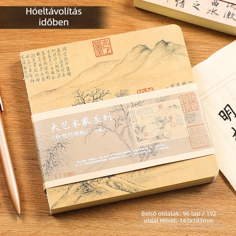 Kínai stílusú notesz vonalas kötésű, papírborító, Dowling papír, 80 g/m², 100–200 oldal