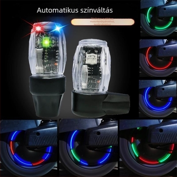 Gumiabroncs szelepsapka LED-del, több színű villanó fény, újratölthető környezeti fény Motorkerékpárok és Autók számára – ABS+LED, 0.5W, 3.7V, modell N510-B