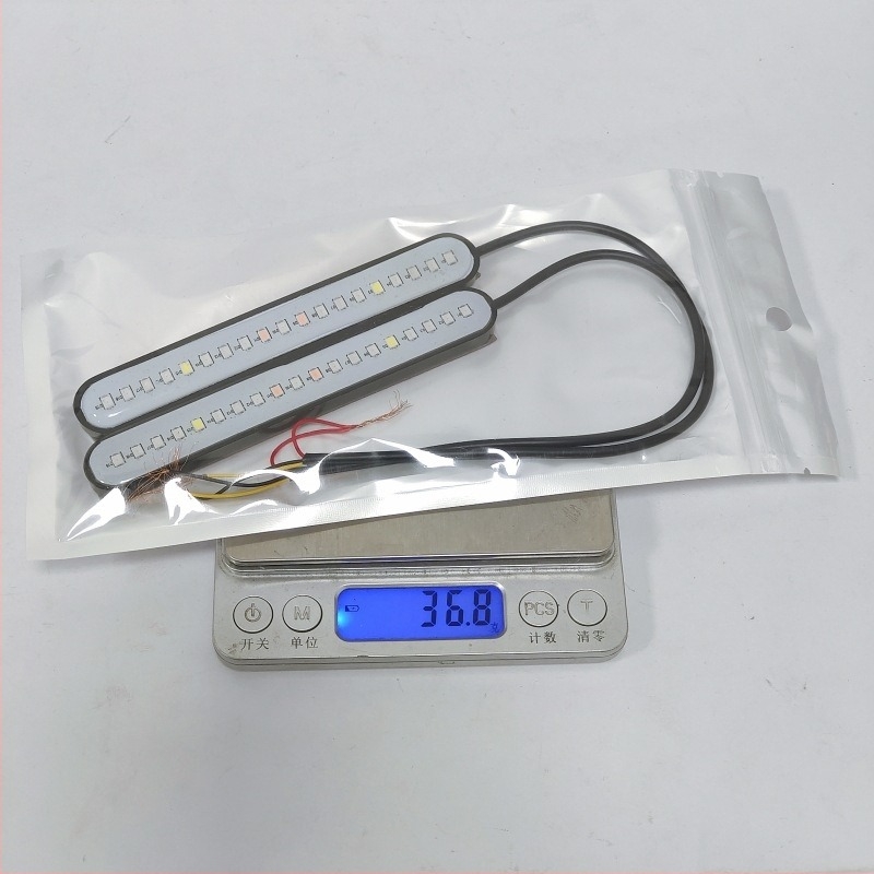 Motorkerékpár LED dekoratív fénycsík, öntapadós, több módú világítással, menet- és féklámpa, 12V, ABS ház, SX-155