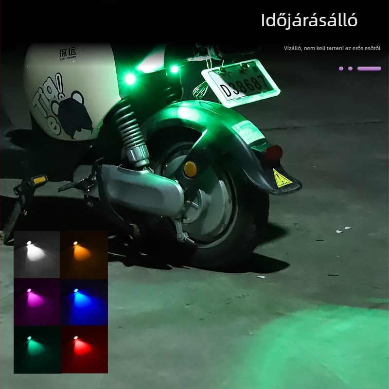 LED hátsó lámpák motorkerékpárokhoz és elektromos járművekhez, stroboszkóp fények, dekoratív LED elemek a radiátorrácson