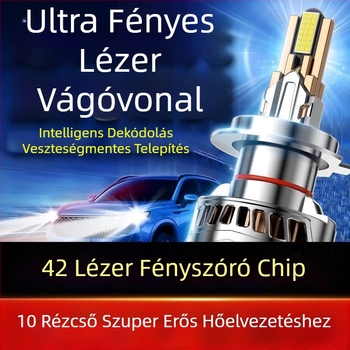 Autó előtti LED lézerfényszóró, 12V, nagy teljesítmény, magas és alacsony sugarú fénykibocsátás, integrált izzó H1/H7/H4