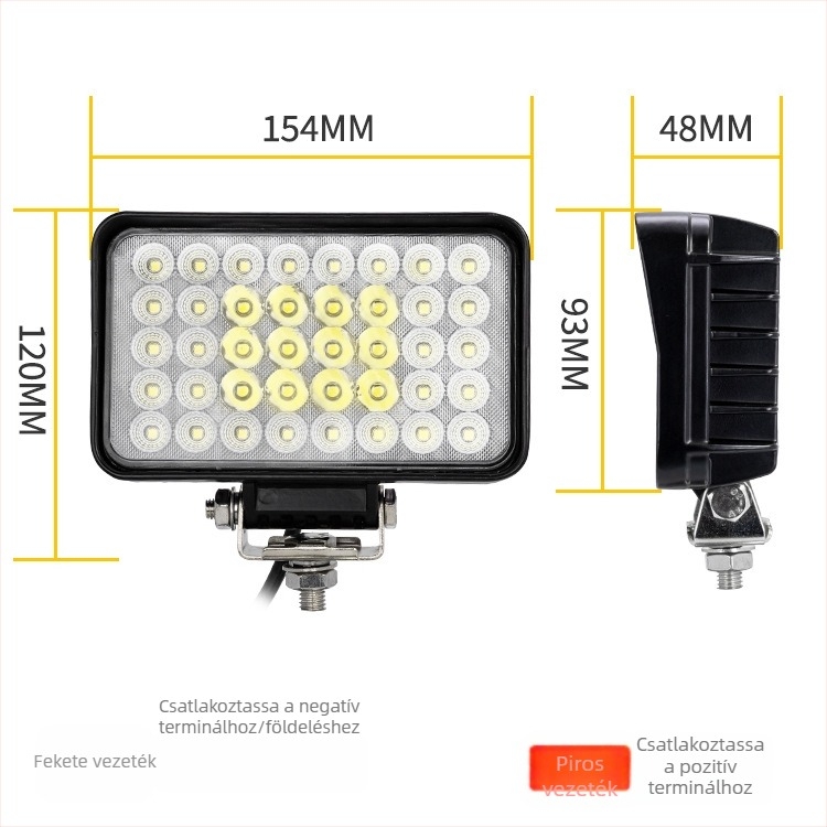 40-LED munka világítás töltőgépekhez és ásókhoz, 5 hüvelykes ütésálló reflektor építőipari gépekhez