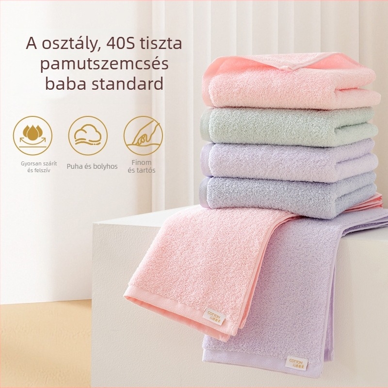 Kanghao 100% pamut arc törölköző, sima szövés, 80-100 g, babák és felnőttek számára