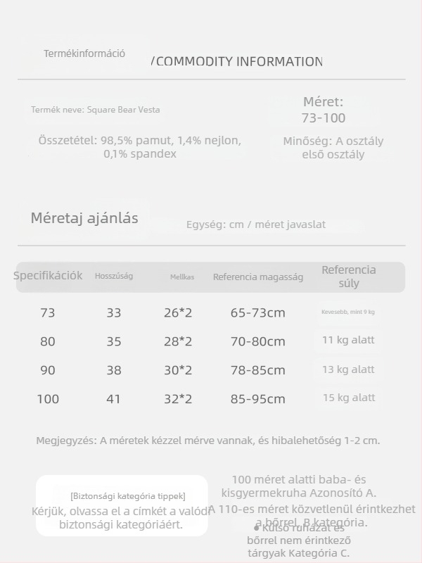 Gyerekeknek kötött kardigán mellény, 85% pamut, uniszex, 2026 tavasz