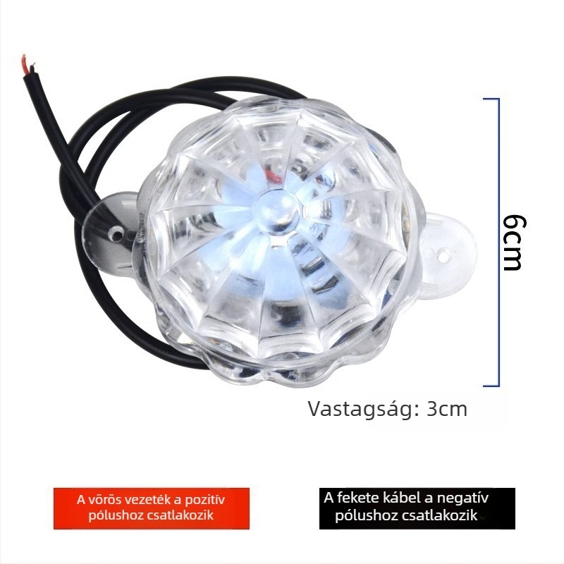 Autóváz LED dekoratív fény - 8W, 12V, ABS, vízálló, modell R02