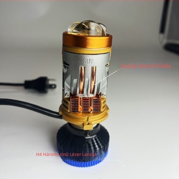 H4 LED fényszóró lencsével autó/motor számára, 75W, 9-32V, IP67